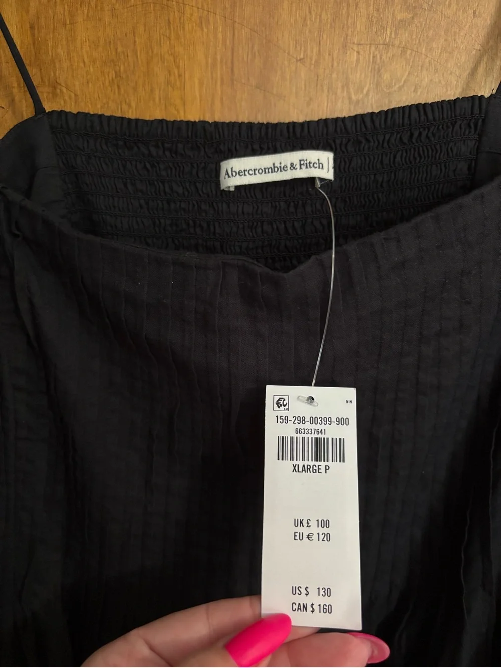 NWT Abercrombie & Fitch Black Maxi Dress with Tie Shoulders